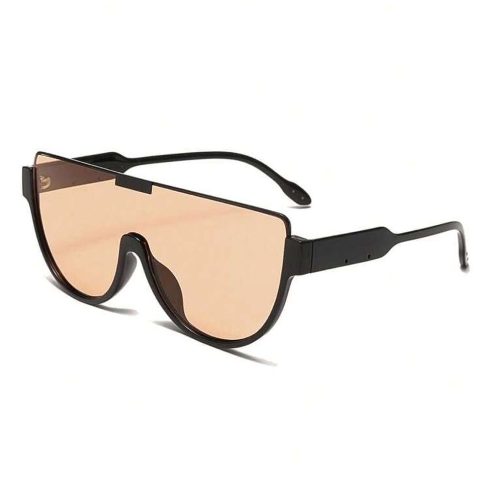 1pc Classic Traveling Half Frame Cut Edge Y2k Personalized Fashion Sunglasses - Picture 3 of 4